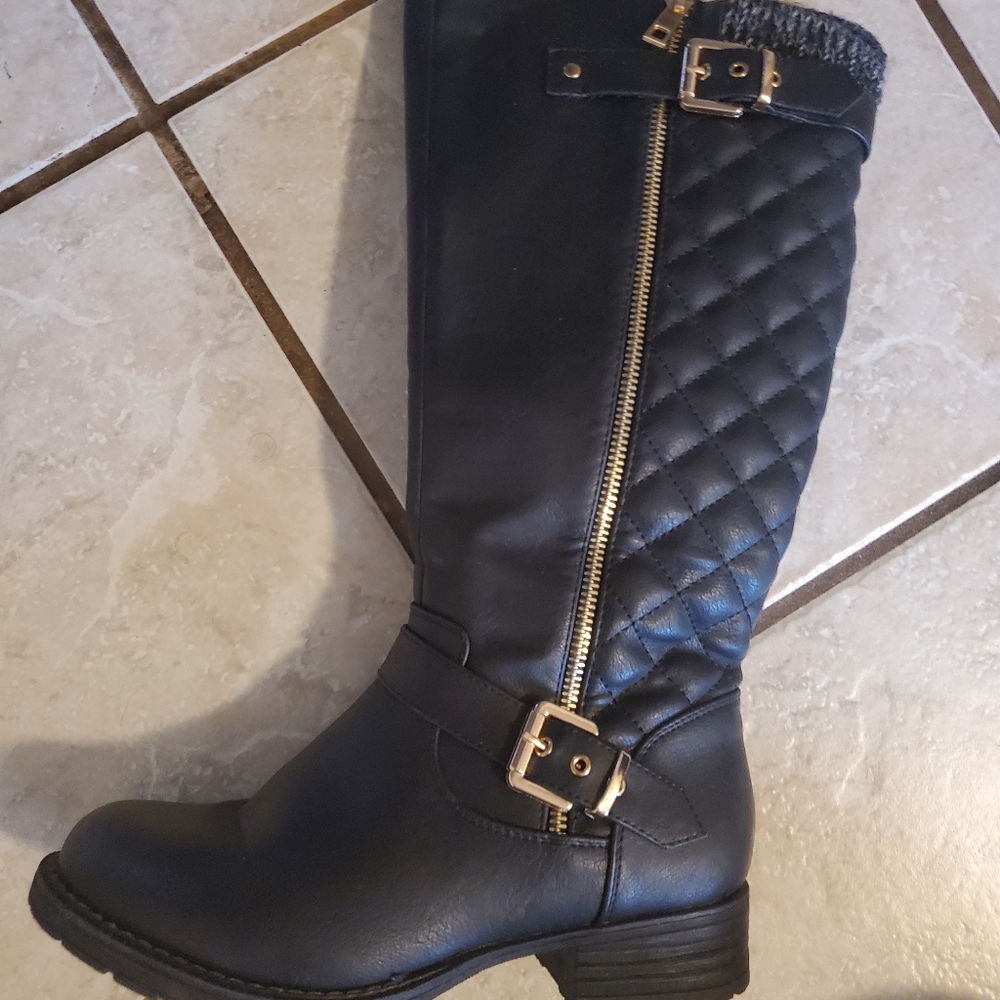 Black Knee High Boots